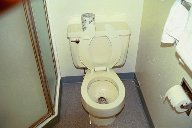 Motel6 Ely: Typisk amerikansk toalettstol.
